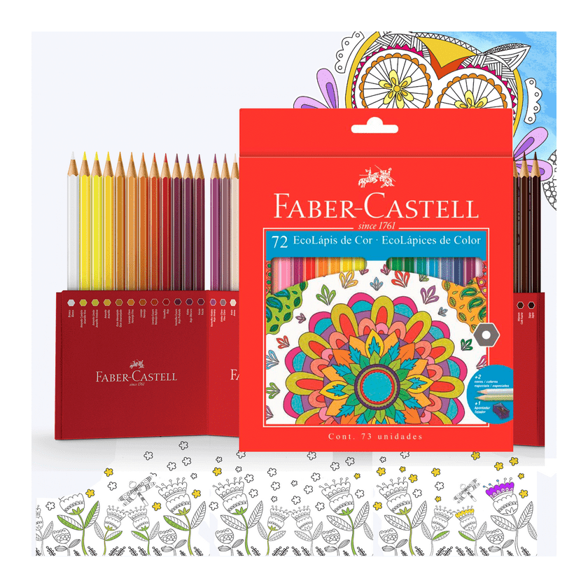 Lapices De Colores Faber Castell Eco X 72 Unid + Sacapunta