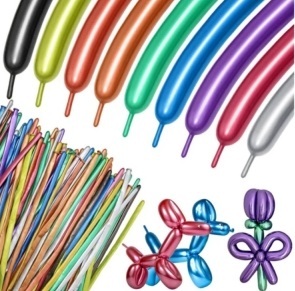 Globos largos cromados x10