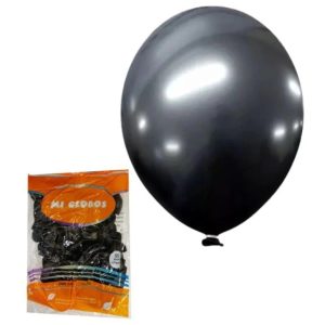 Globo negro cromado 12" x50