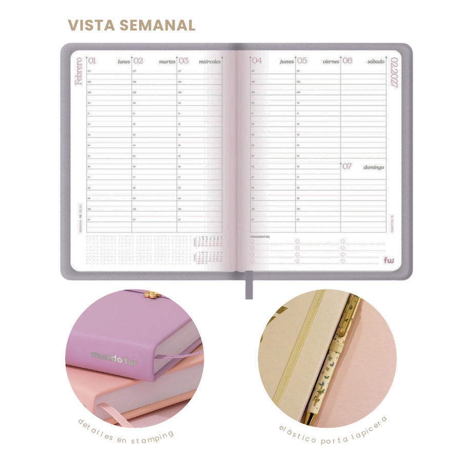 Agenda FW Classic semanal 2027 15x21cm Cosida - Imagen 5