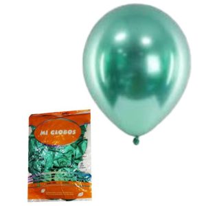 Globo verde cromado 12" x50