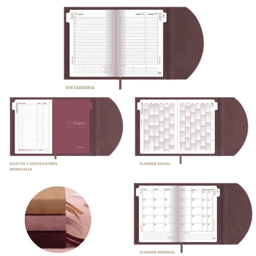 Agenda FW Chic semanal 2027 15x21cm con solapa - Imagen 5