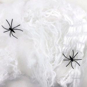 Tela de arañas blanca con 2 arañas