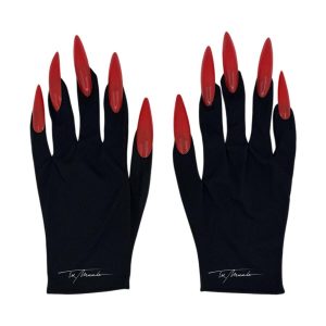 Guantes Uñas Largas Rojas