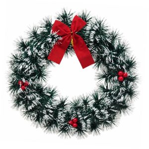 Corona Navidad con Detalles en Rojo