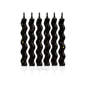 Velas Zigzag x6 unidades negras